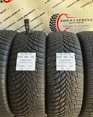 4 PNEUMATICI 215/60 R16 FIRESTONE INVERNALI