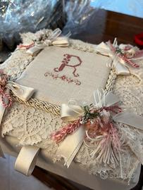 Scatola pizzo e lino Artigianale