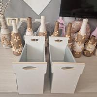 Cesti Metallo Argento Lucido Stille Shabby Chick