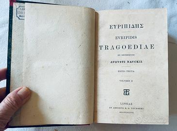 Euripide “Tragoediae” vol. II, libro antico 1887