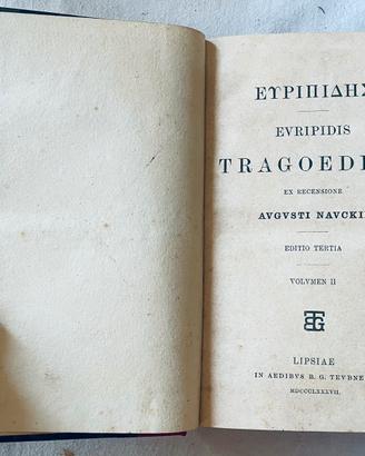 Euripide “Tragoediae” vol. II, libro antico 1887