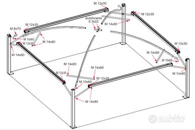Gazebo/Dehors/Capanno/Tensostruttura professionale