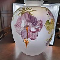 Vaso in Vetro Satinato Dipinto a Mano