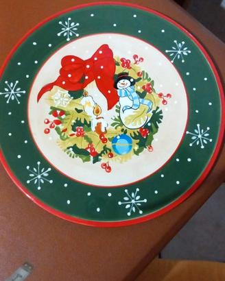 piatto natale in ceramica Andrea Fonte basso 