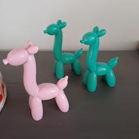 set 3 pezzi giraffe palloncino in ceramica 