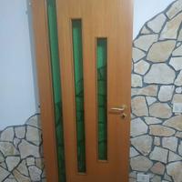 Porta da interno con vetri come nuova 80x210