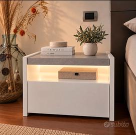 Coppia comodini moderni Zenzero Shop con luce LED