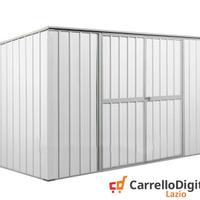 Casetta giardino in Acciaio 345x186cm 6mq bianco