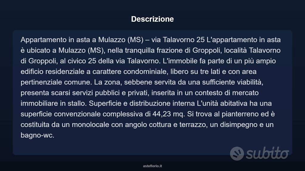 Appartamento – Mulazzo, Massa-Carrara - Altro