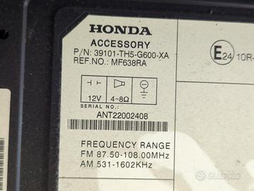 39101-TH5-G600-XA AUTORADIO HONDA JAZZ 1.2 B 66KW 