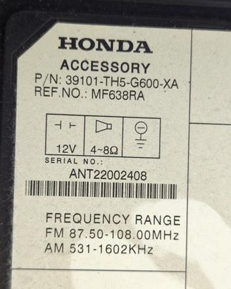 39101-TH5-G600-XA AUTORADIO HONDA JAZZ 1.2 B 66KW 