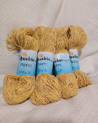 4 matasse di cotone giallo