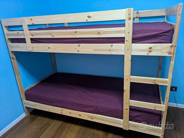 Letto a castello Ikea Mydal con materassi