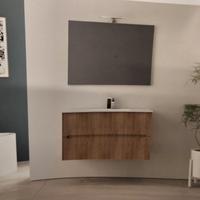 Mobile bagno effetto cannettato