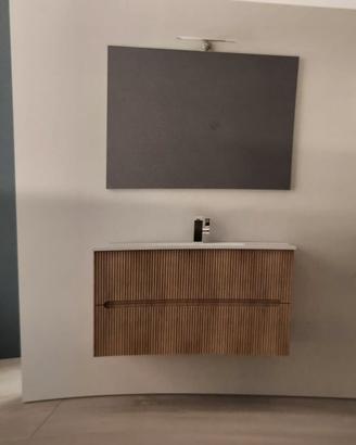 Mobile bagno effetto cannettato