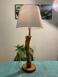 Lampada bajour artigianale in legno fatta a mano