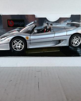 Modello auto ferrari f50 cabrio grigia burago