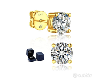 MomentWish Orecchini Moissanite 1 Carato Argento