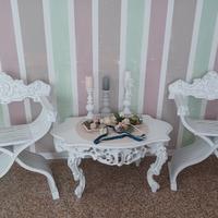 coppia di sedie rifatte shabby