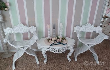 coppia di sedie rifatte shabby