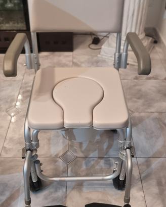 sedia a rotelle wc doccia anziani disabili nuova