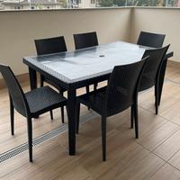Set da giardino completo: tavolo + 6 sedie