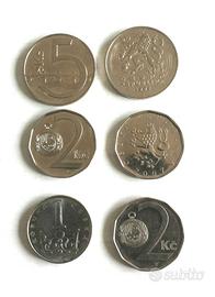 Lotto monete della Cecoslovacchia 5-2-1 koruna csk