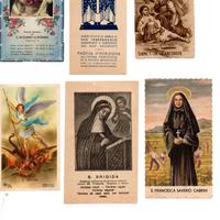 18 SANTINI D'EPOCA + 2 CALENDARIETTI 1925 E 1947