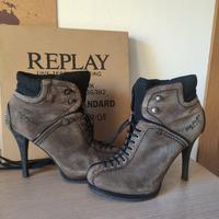 Stivaletti stringati con tacco Replay 