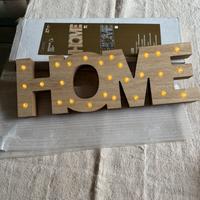 Scritta luminosa led legno