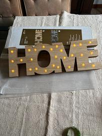 Scritta luminosa led legno