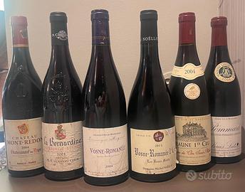 Lotto 6 bottiglie Francia Pape & Borgogna.