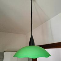 Lampadario da cucina in vetro verde
