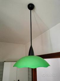 Lampadario da cucina in vetro verde