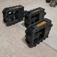 Pedali Bici Neri con Riflettenti Arancioni