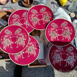 set 6 sottopiatti Vintage -  vimini - 