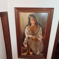 ritratto giovane popolano olio su tela 130cmx80cm