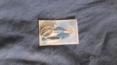 
madonna medaglia metallo cartolina papa leone 14