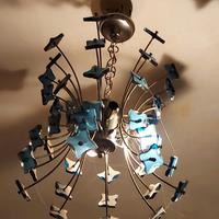 Lampadario sputnik fontana arte in vetro turchese