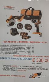 Set AEG PRO LI TRAPANO AVVITATORE + MINI SMERIGLIA