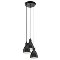 Lampadario Design Industrial In Metallo Nero Eglo