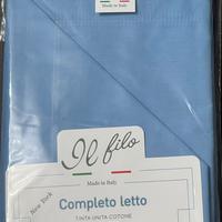 Completo letto  singolo azzurro