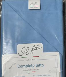 Completo letto  singolo azzurro
