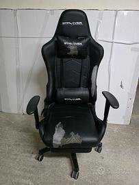 Sedia Gaming GTPLAYER Nera con Poggiapiedi