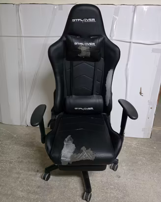 Sedia Gaming GTPLAYER Nera con Poggiapiedi