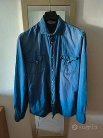 Camicia in denim Cycle XL uomo Blue  in cotone 