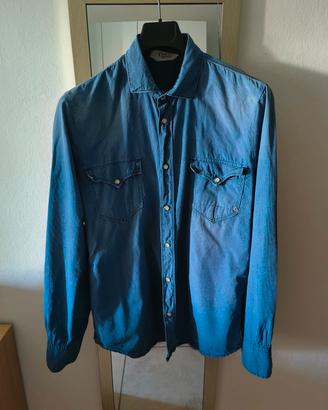 Camicia in denim Cycle XL uomo Blue  in cotone 