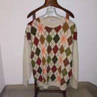 Maglione beige lana girocollo uomo