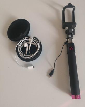 Asta per selfie + auricolari iPhone