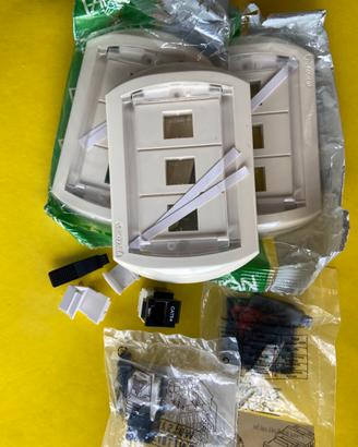 PRESE DI RETE RJ45 3PEZZI E 3 PLACCHE AUTOPORTANTI